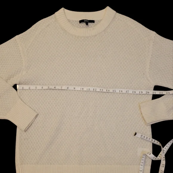 Quince Alpaca Wool Blend Diamond Stitch Creamy White Long Sleeve Jumper Sweater - Picture 6 of 10